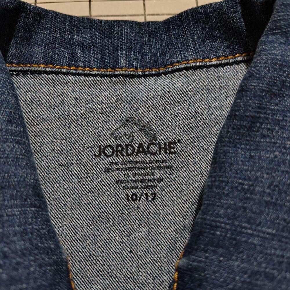 Girls Jordache Denim Blue vest 10/12 Star Gemstone detailing Minimal use - Picture 3 of 5